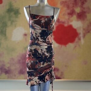 Unbranded Artistic Print Spaghetti Strap Dress Size 2